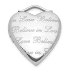 Sterling Silver Polished Believe In Love Heart Locket