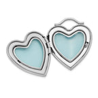 Sterling Silver Rhodium-plated 24mm Crystal Heart Locket