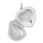 Sterling Silver Rhodium Plated 20mm Polished Sparkle Heart Locket