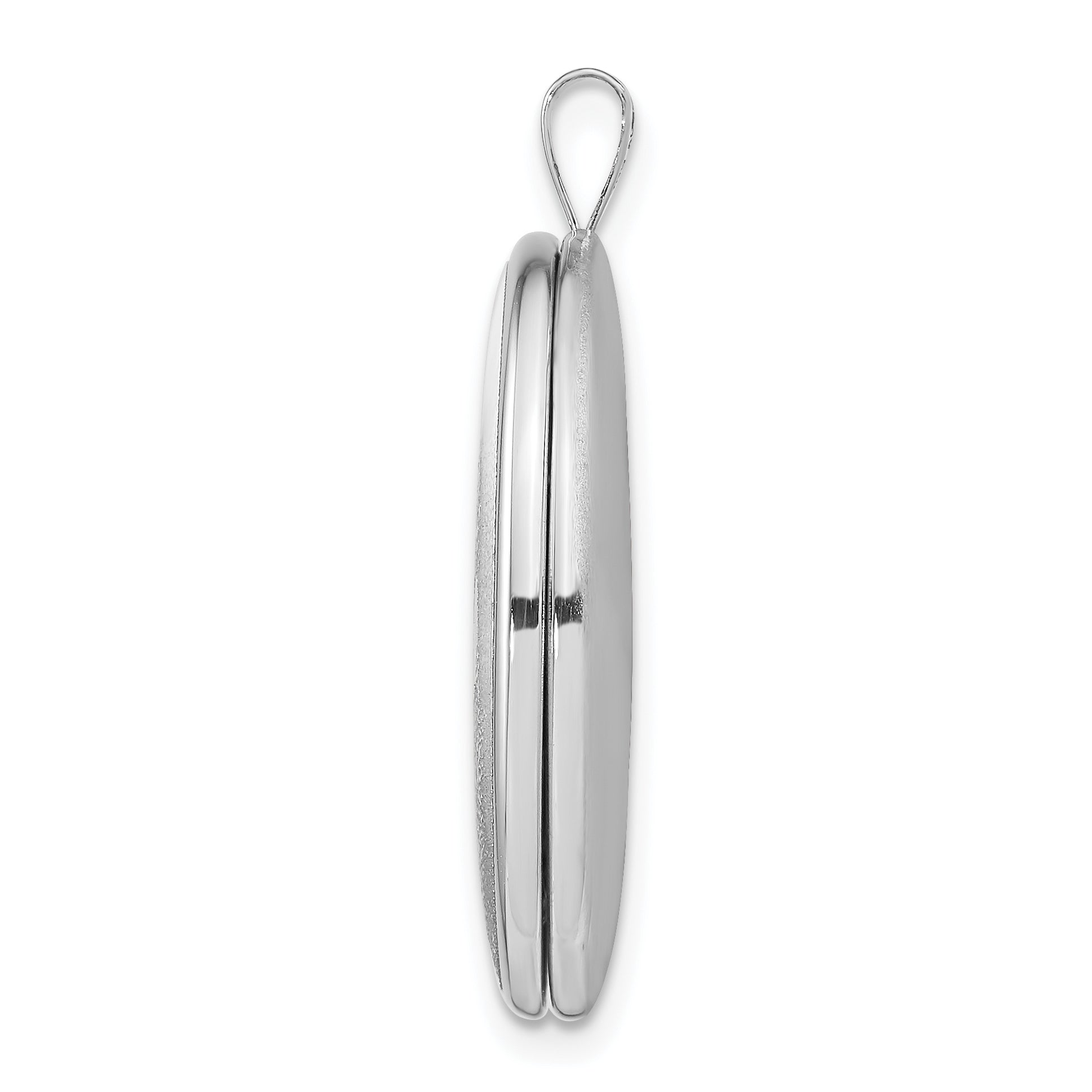Sterling Silver Rhodium-plated Oval Satin & Polished Paw Print Locket Secondary image