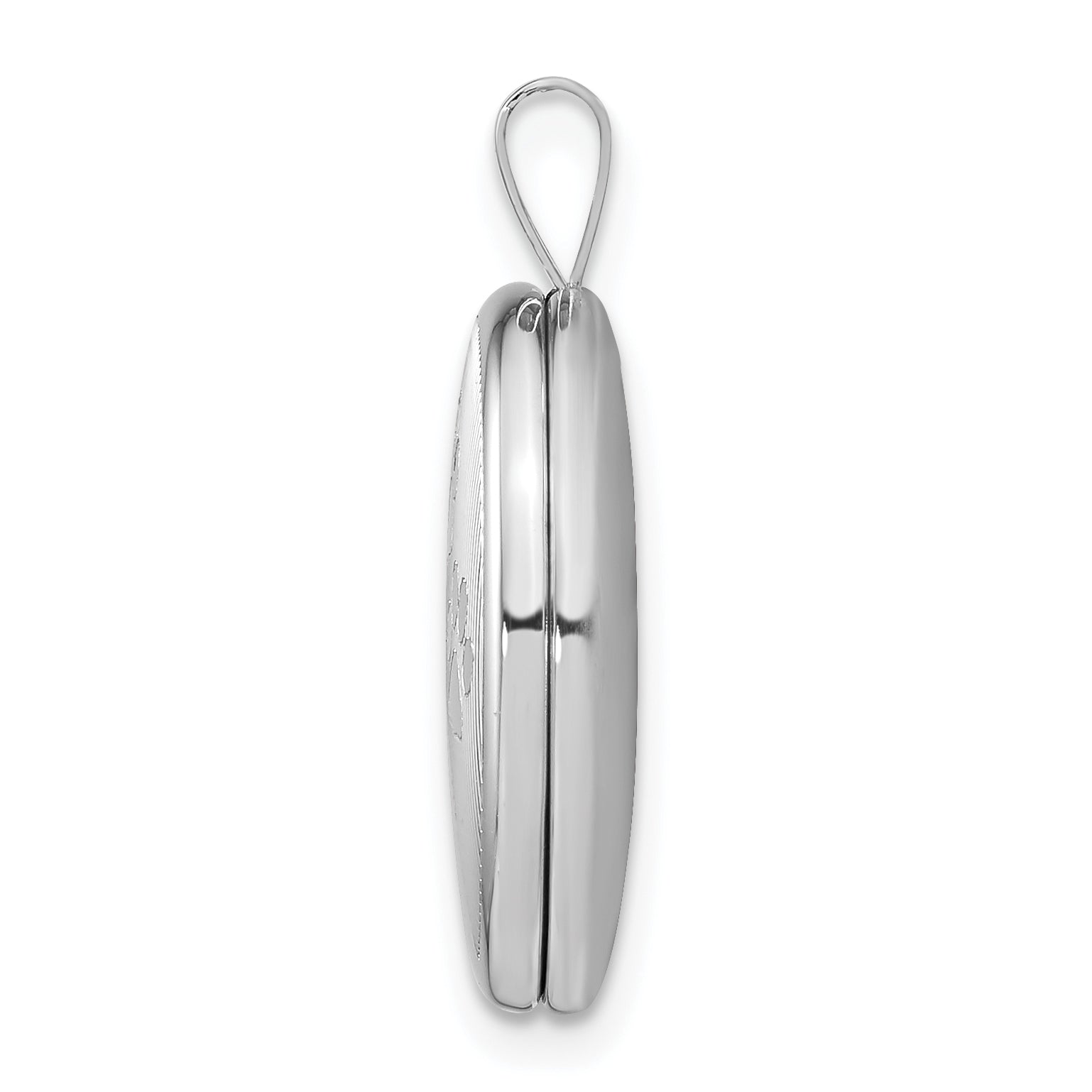 Sterling Silver Rhodium-plated Oval Satin & Polished Paw Prints Locket Secondary image
