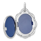 Sterling Silver Rhodium-plated 21x16mm Oval Locket