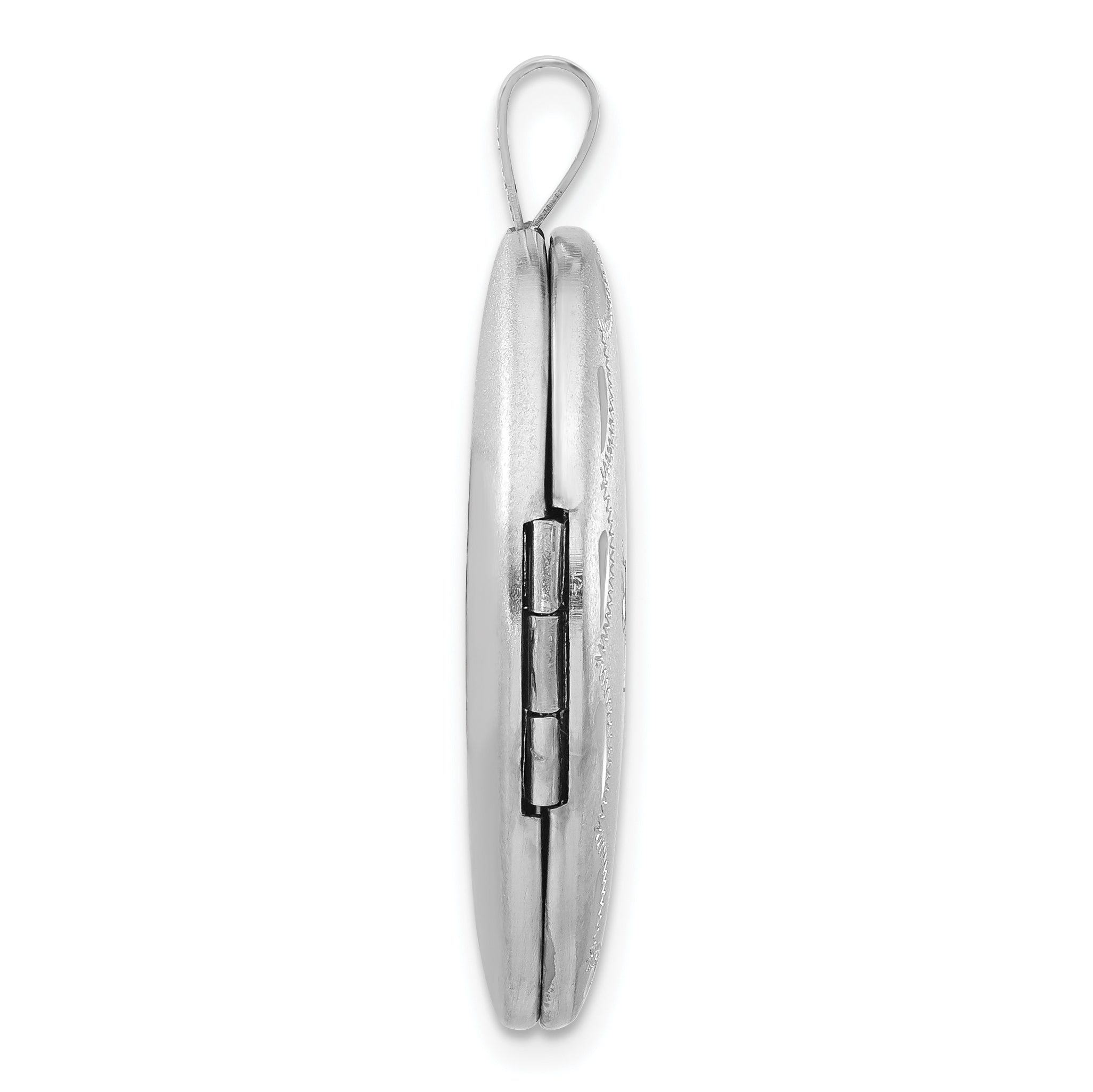 Sterling Silver 20mm Oval D/C Satin Chai Symbol Locket Secondary image