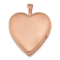 Sterling Silver Rose Gold-plated 20mm Double Hearts Heart Locket