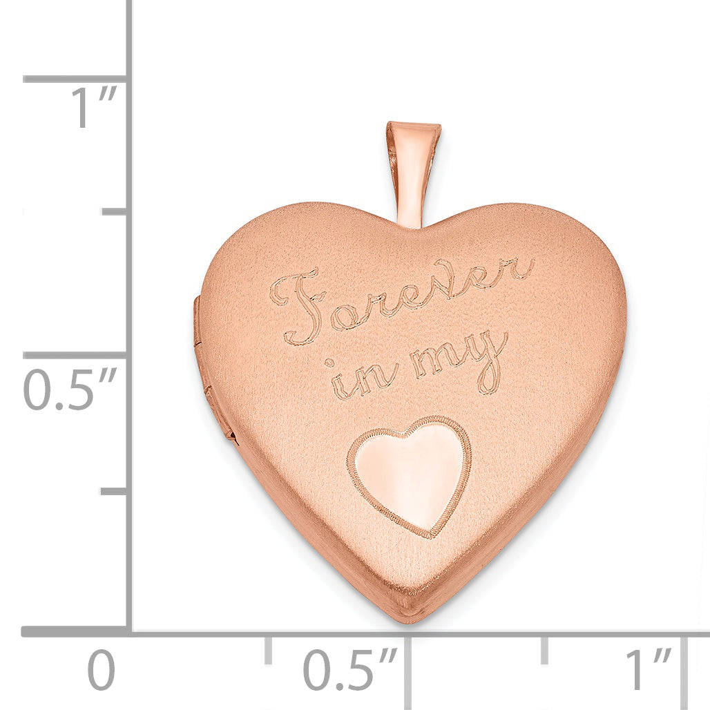 Sterling Silver Rose Gold-plated 20mm Forever in my Heart Locket