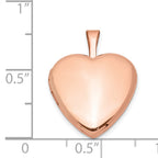 Sterling Silver Rose Gold-plated Satin and Polished 2-Frame Heart Locket
