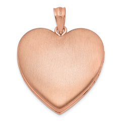 Sterling Silver Rose Gold-plated 24mm Scrolled Heart Family Locket