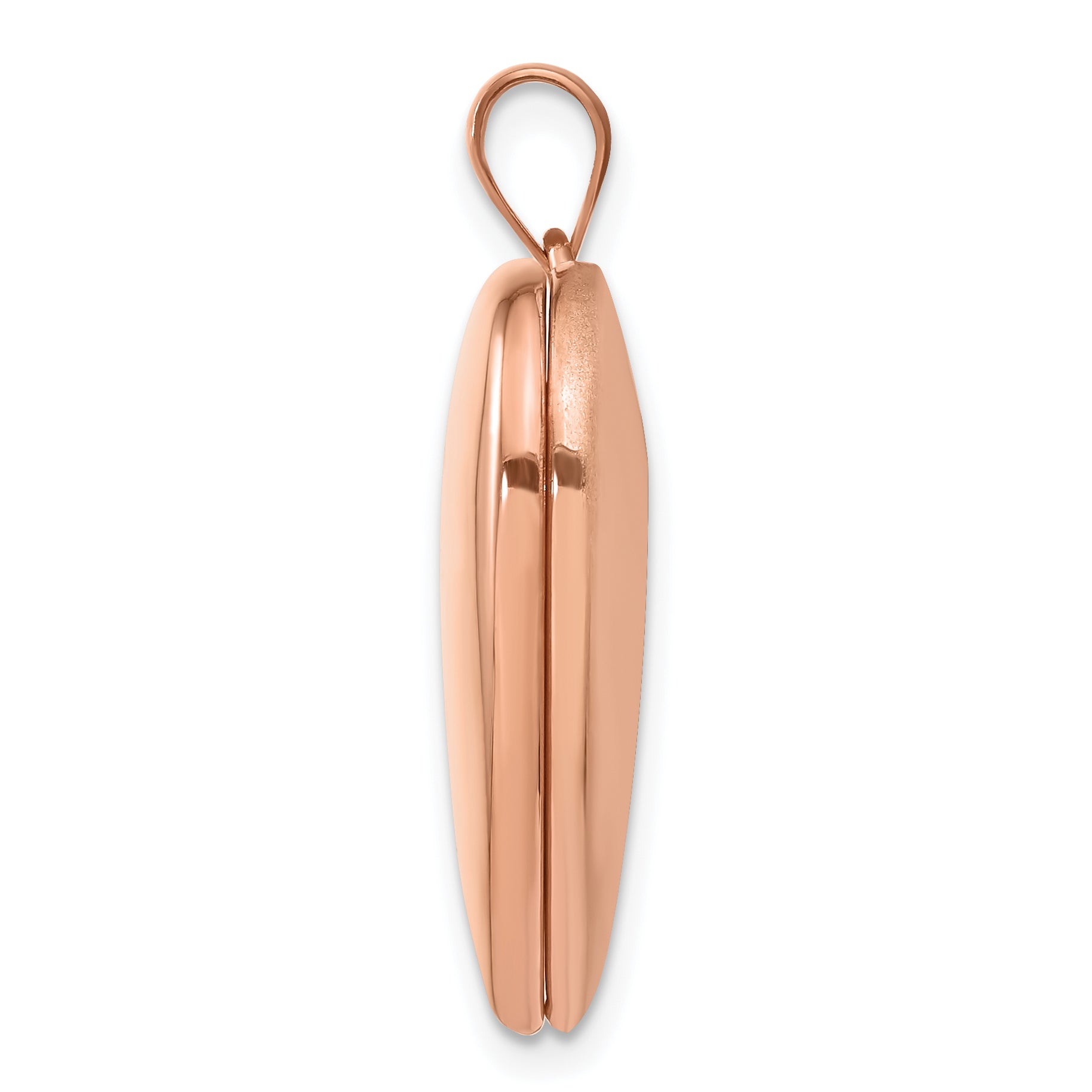 Sterling Silver Rose Gold-plated 24mm Plain Heart Locket Secondary image