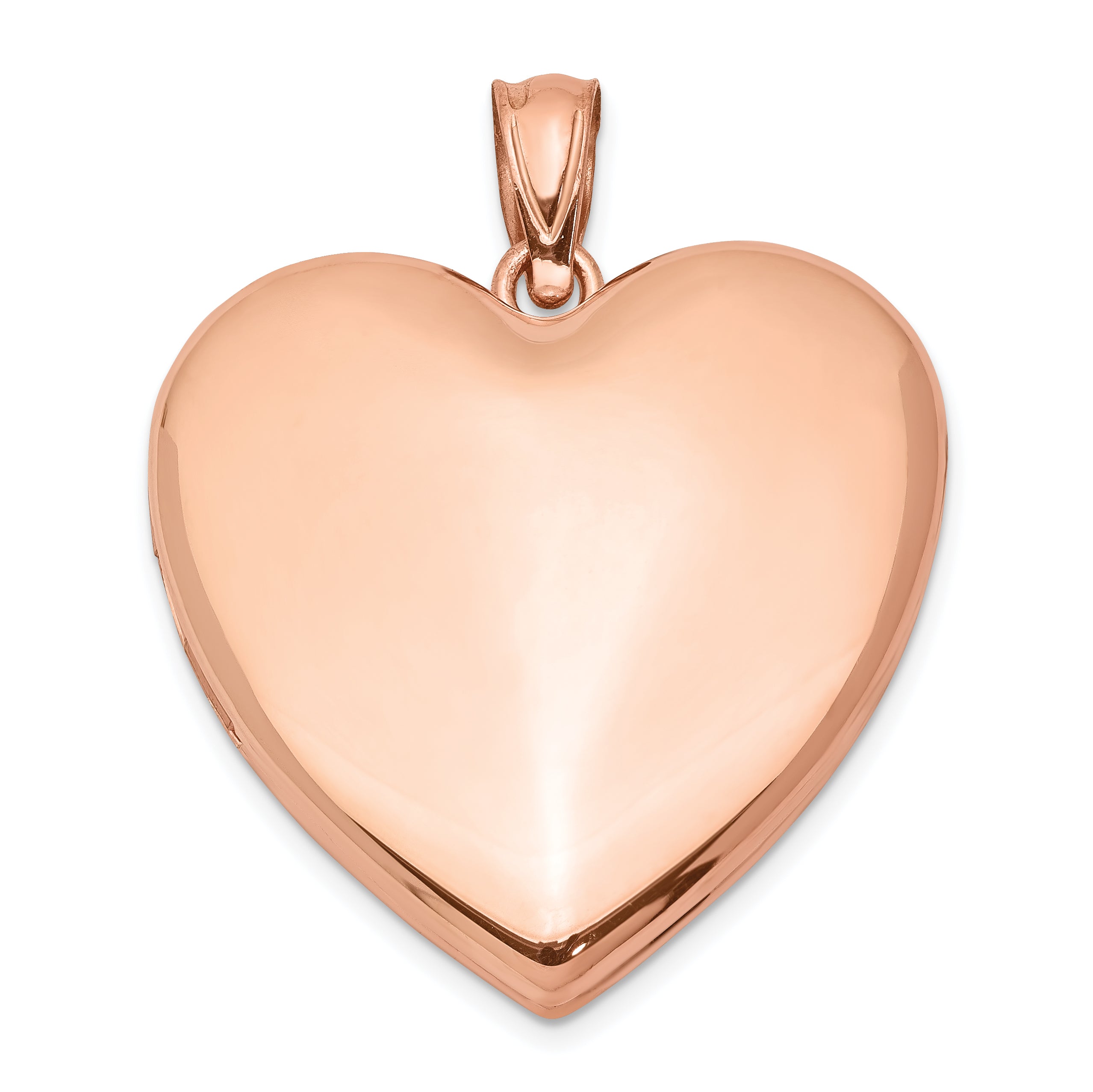 Sterling Silver Rose Gold-plated 24mm Plain Heart Locket Main image
