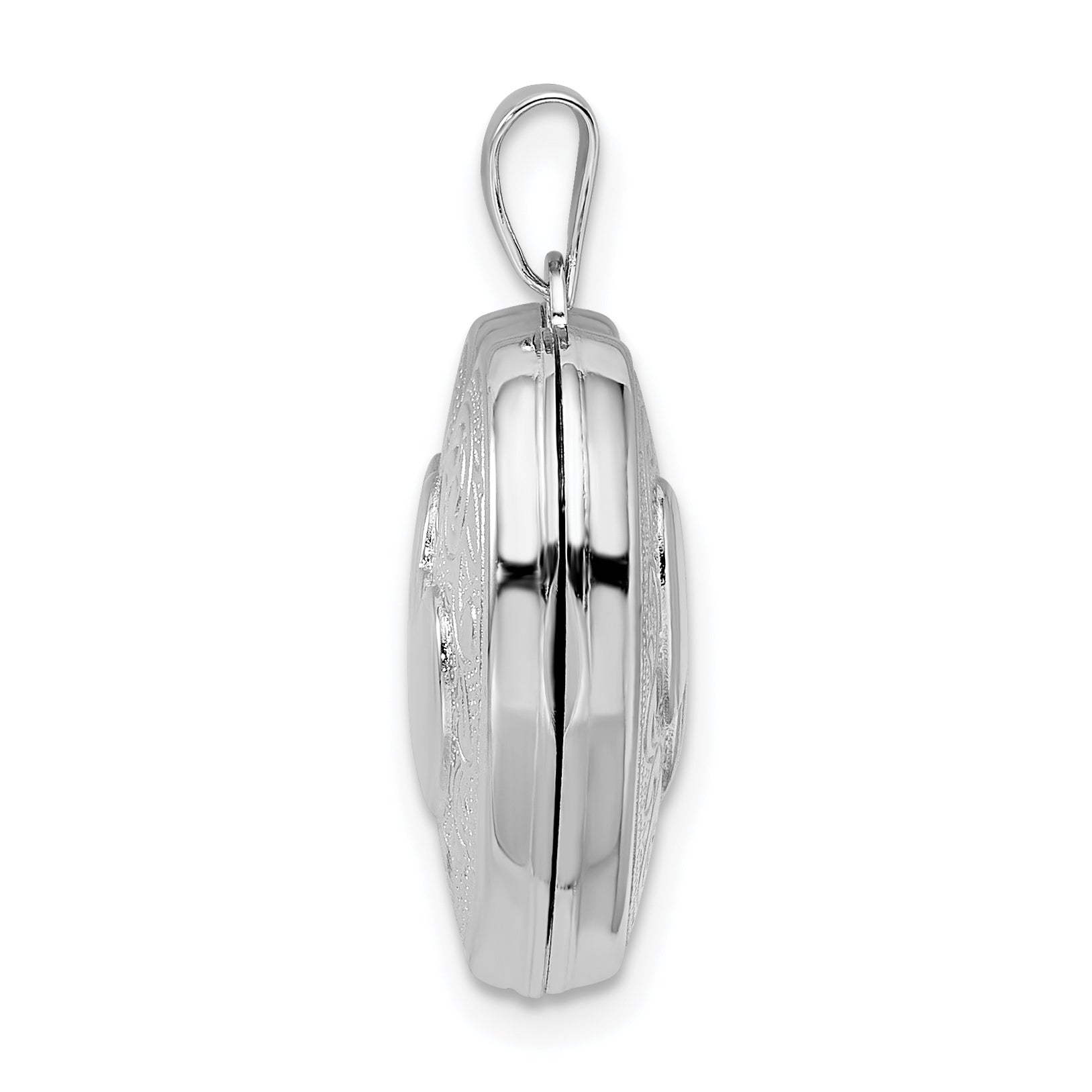 Sterling Silver Rhod-plated 2-Heart Design Front & Back 18mm Heart Locket Secondary image