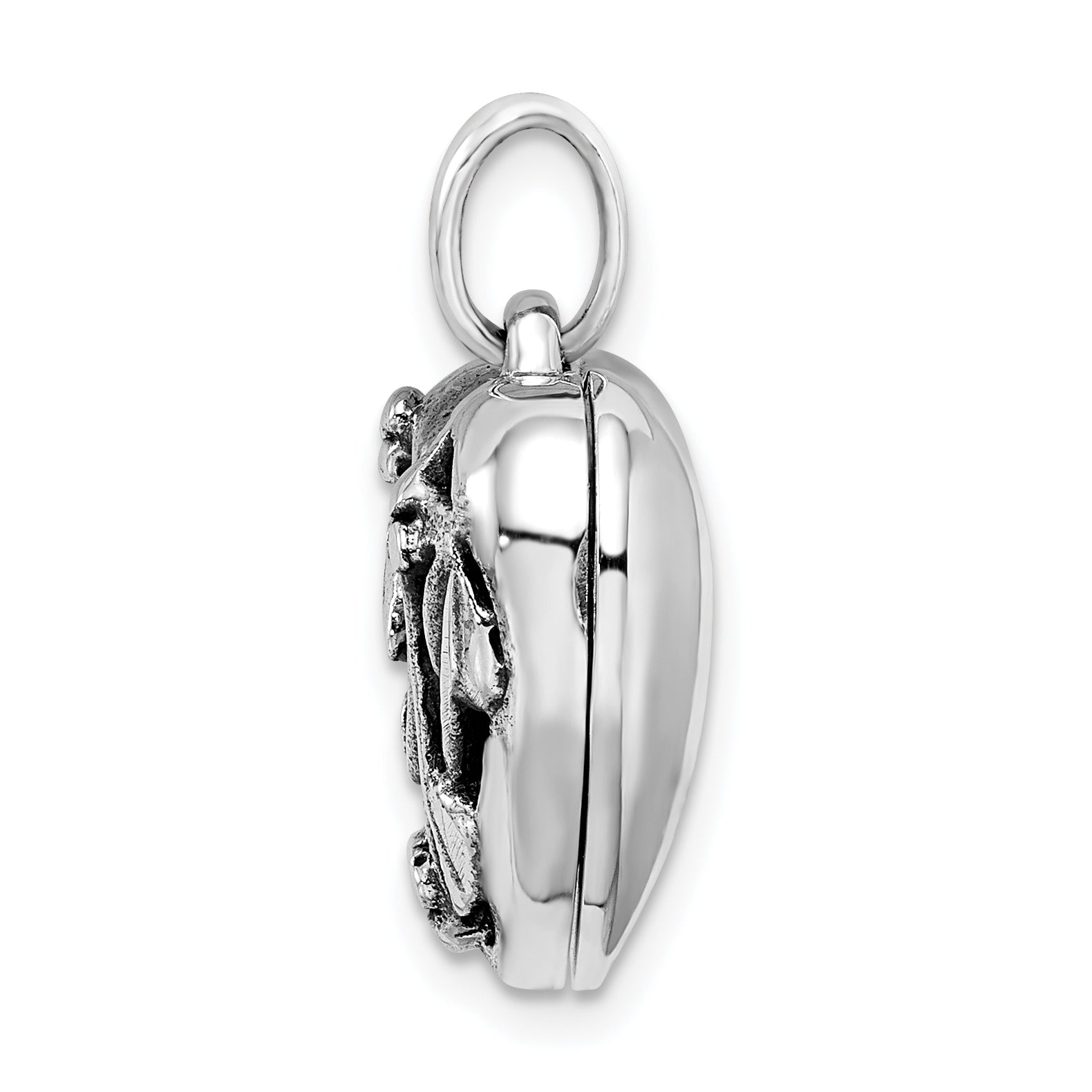 Sterling Silver Antiqued Filigree Locket Pendant Secondary image