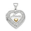 Sterling Silver Rhodium-plated Gold-tone Preciosa Crystal Mom Heart Locket