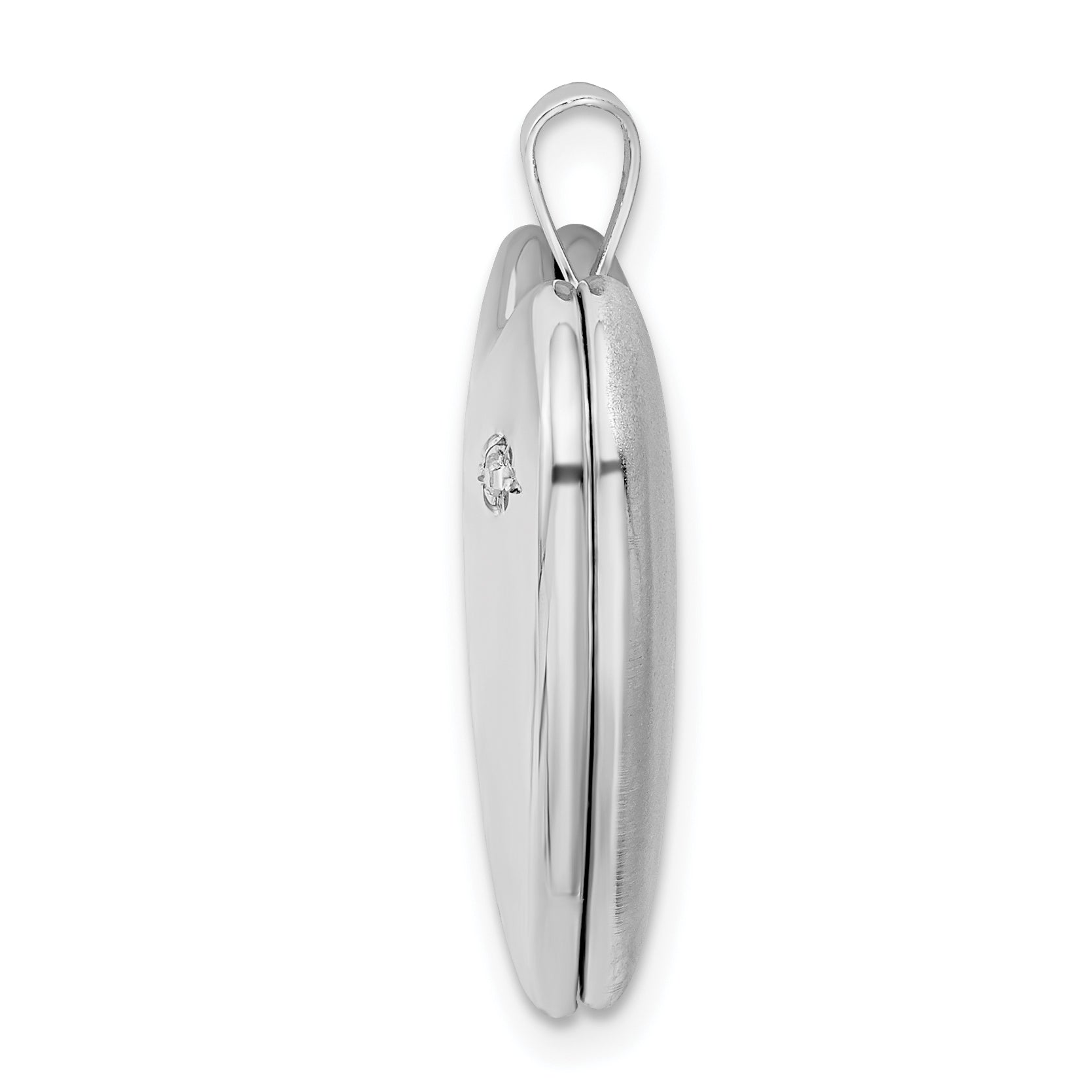 Sterling Silver 20mm LOVE TO THE MOON Diamond Heart Locket Secondary image