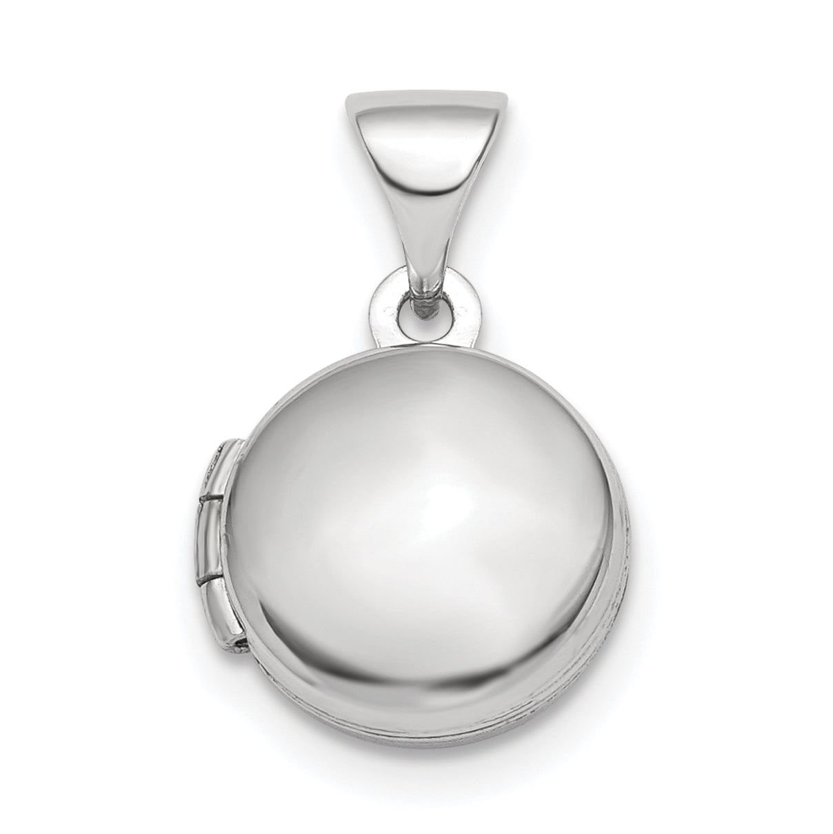Sterling Silver Rhodium-plated Polished Domed 10mm Round Locket Main image