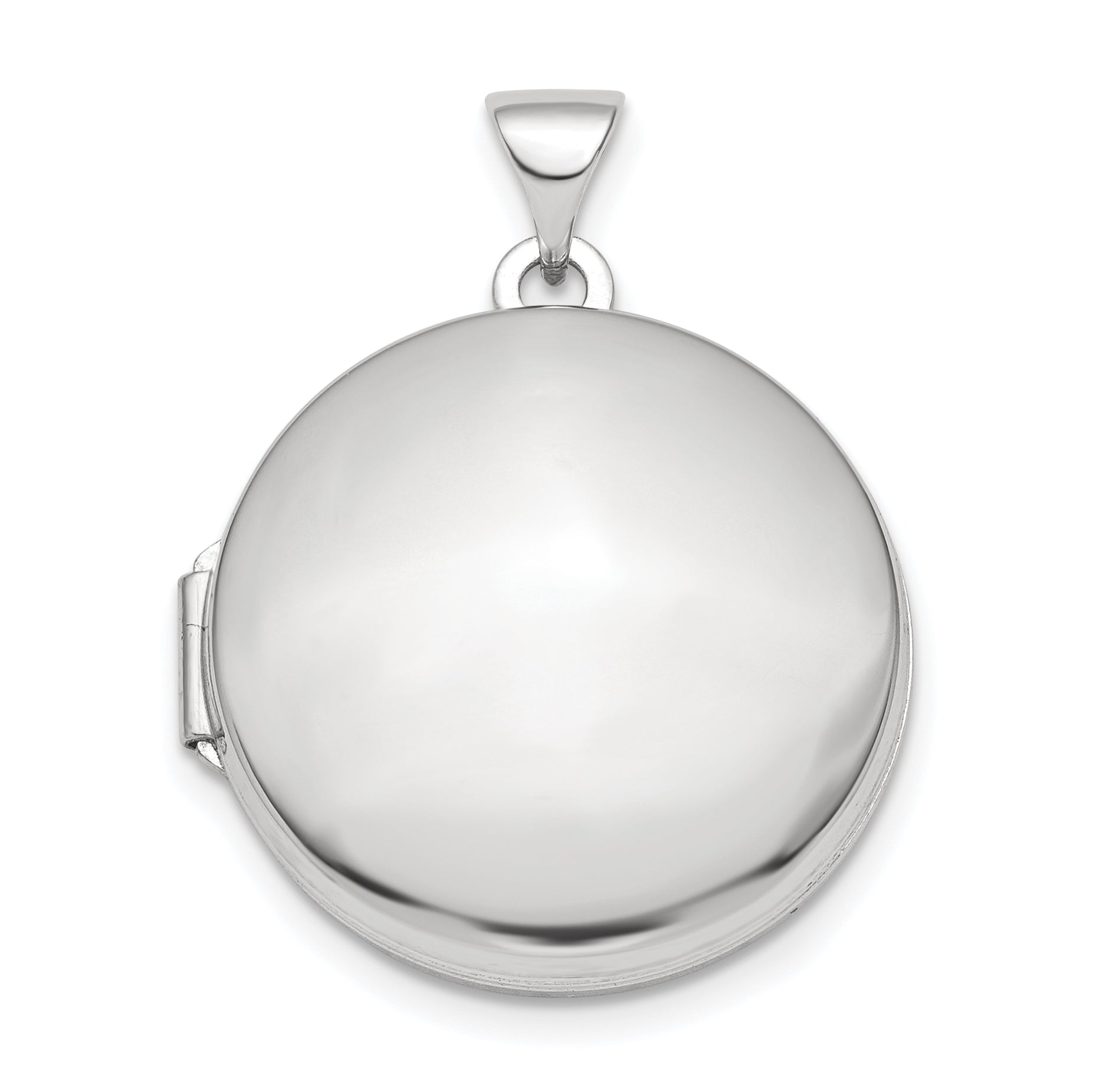 Sterling Silver Rhodium-plated Polished Domed 20mm Round Locket Main image