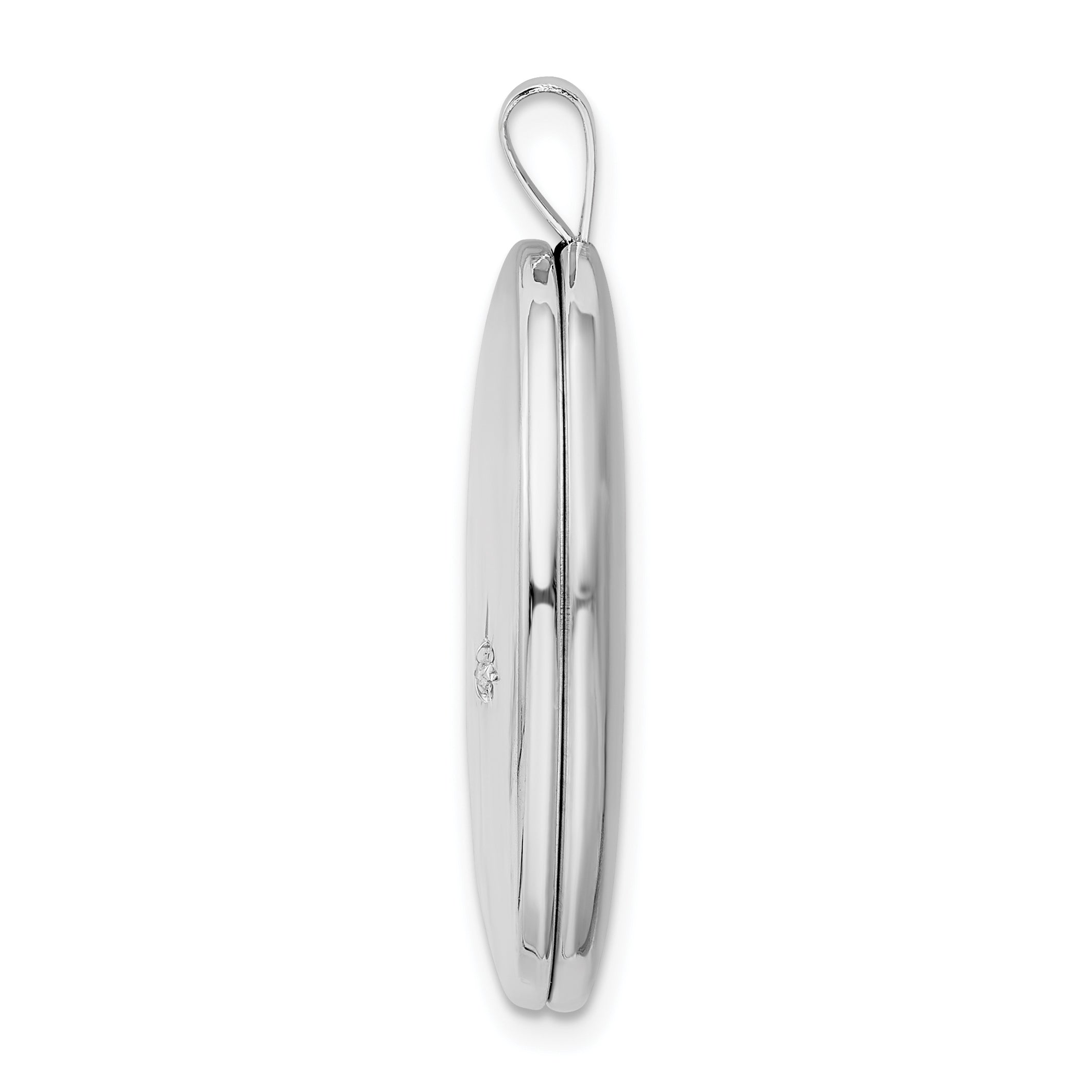 Sterling Silver 20mm LOVE TO THE MOON Diamond Oval Locket Secondary image