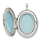 Sterling Silver 20mm LOVE TO THE MOON Diamond Oval Locket