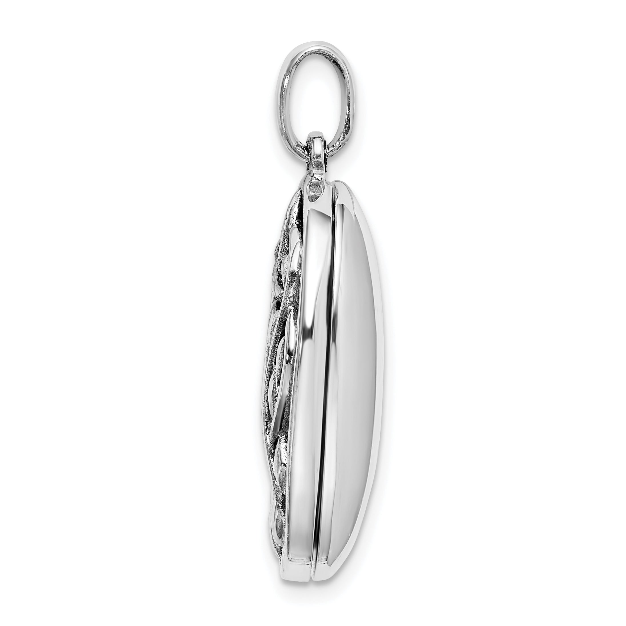 Sterling Silver Antiqued Filigree Locket Pendant Secondary image