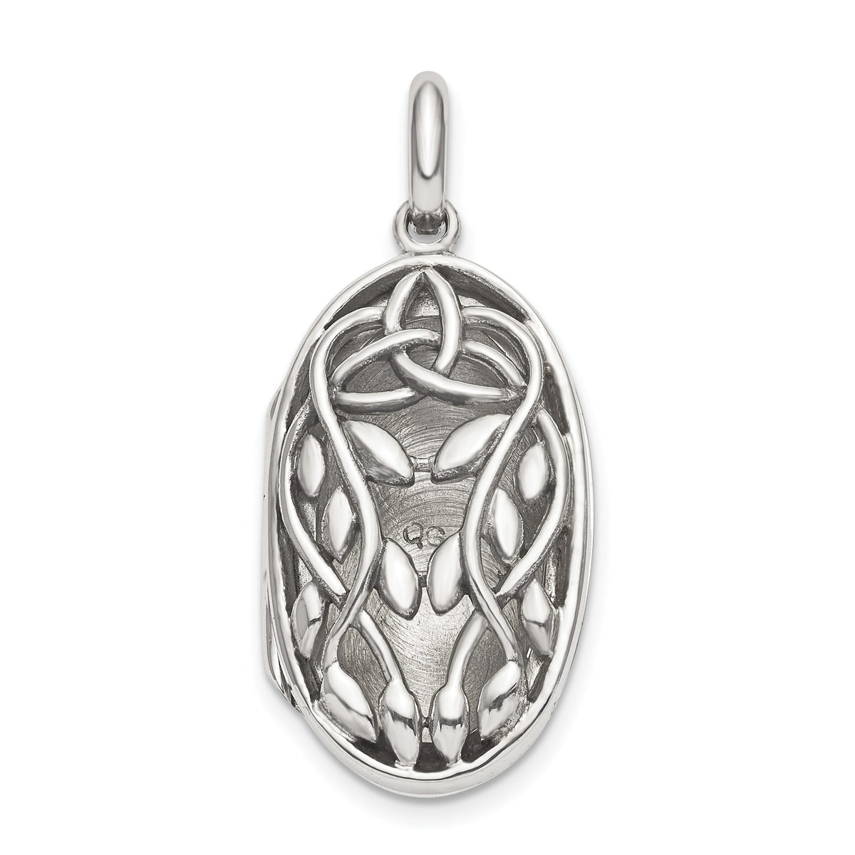 Filigree Locket Pendant in Sterling Silver, 32mm Antiqued - Sophia Jewelers Main image