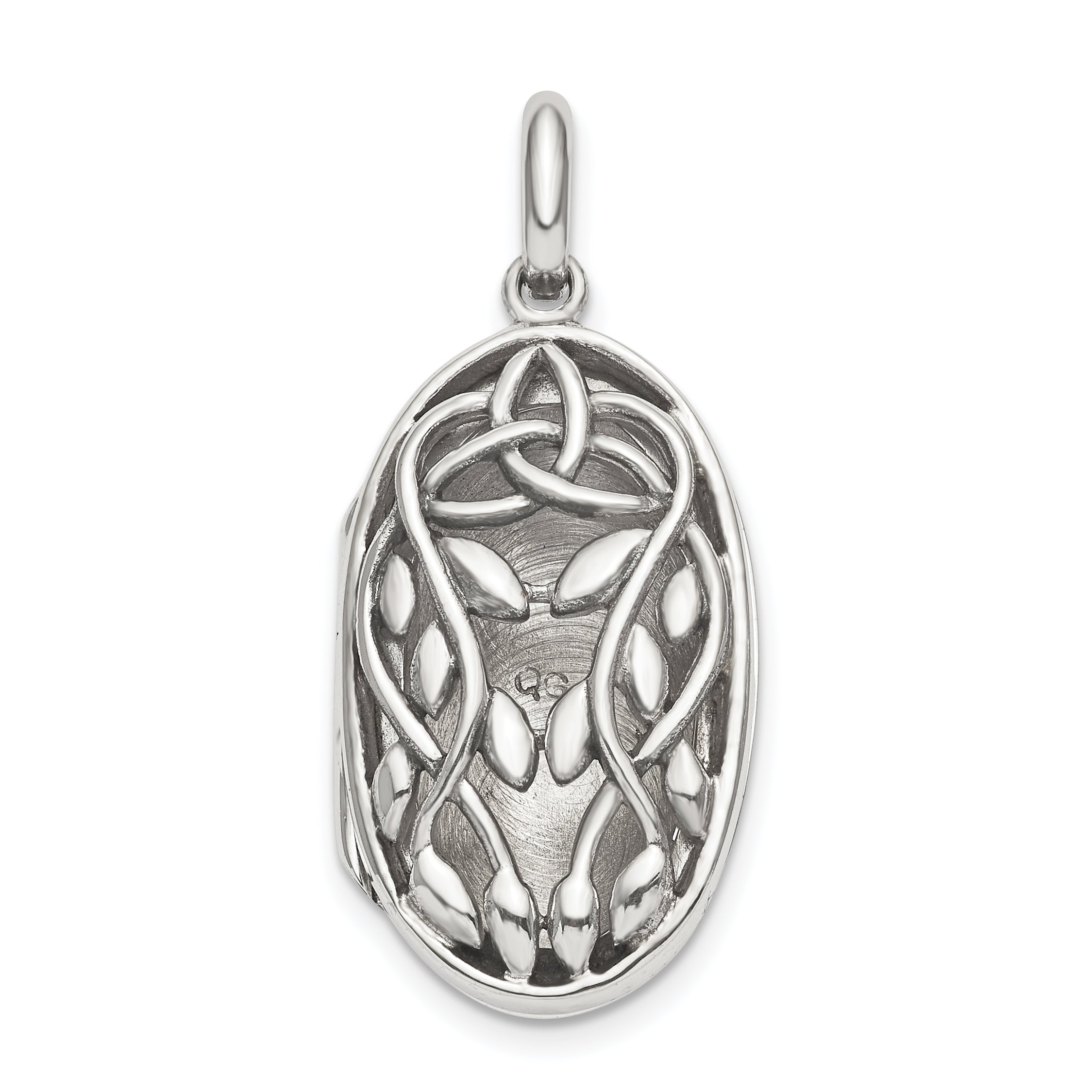 Sterling Silver Antiqued Filigree 23mm Locket Pendant Main image