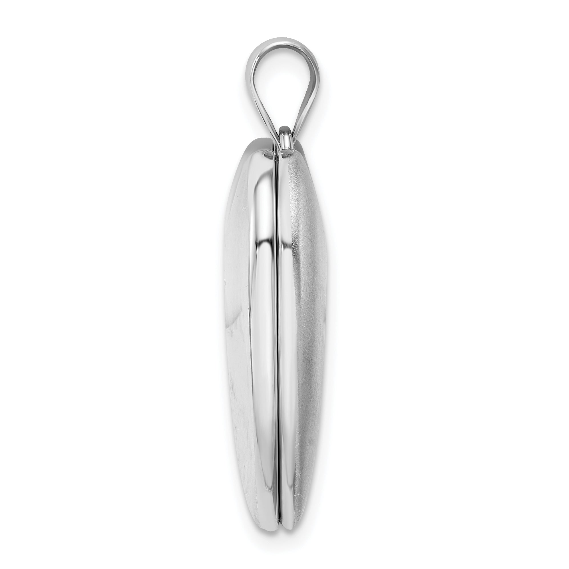 Sterling Silver Rhodium-plated 24mm Plain Ash Holder Heart Locket Secondary image