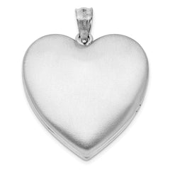 Sterling Silver Rhodium-plated 24mm Plain Ash Holder Heart Locket