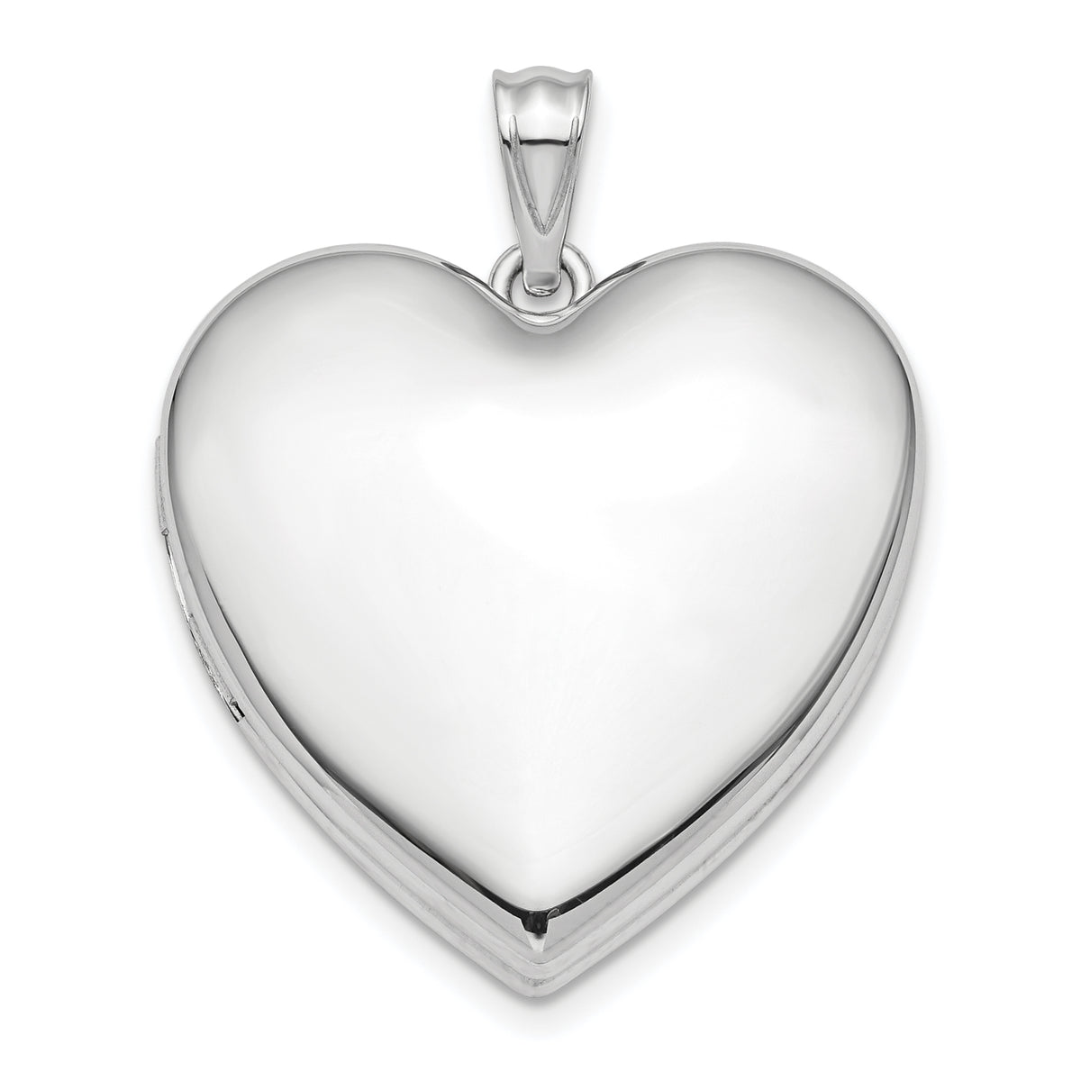 Sterling Silver Rhodium-plated 24mm Plain Ash Holder Heart Locket