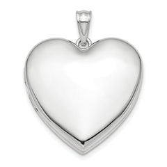 Sterling Silver Rhodium-plated 24mm Plain Ash Holder Heart Locket