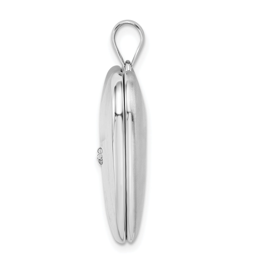 Sterling Silver Rhodium-plated 24mm with Dia. Star Design Ash Holder Heart