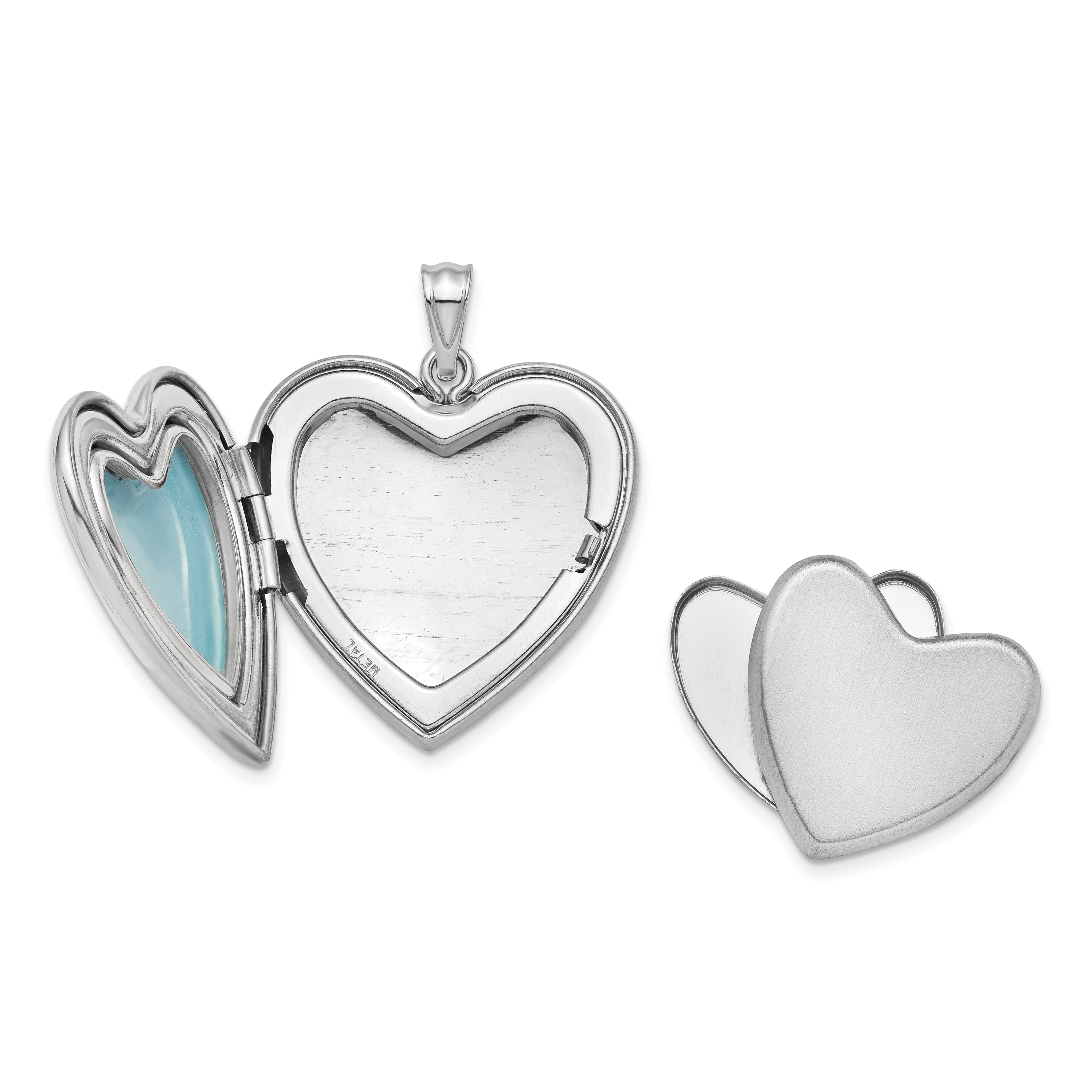 Sterling Silver Rhodium-plated 24mm with Dia. Star Design Ash Holder Heart