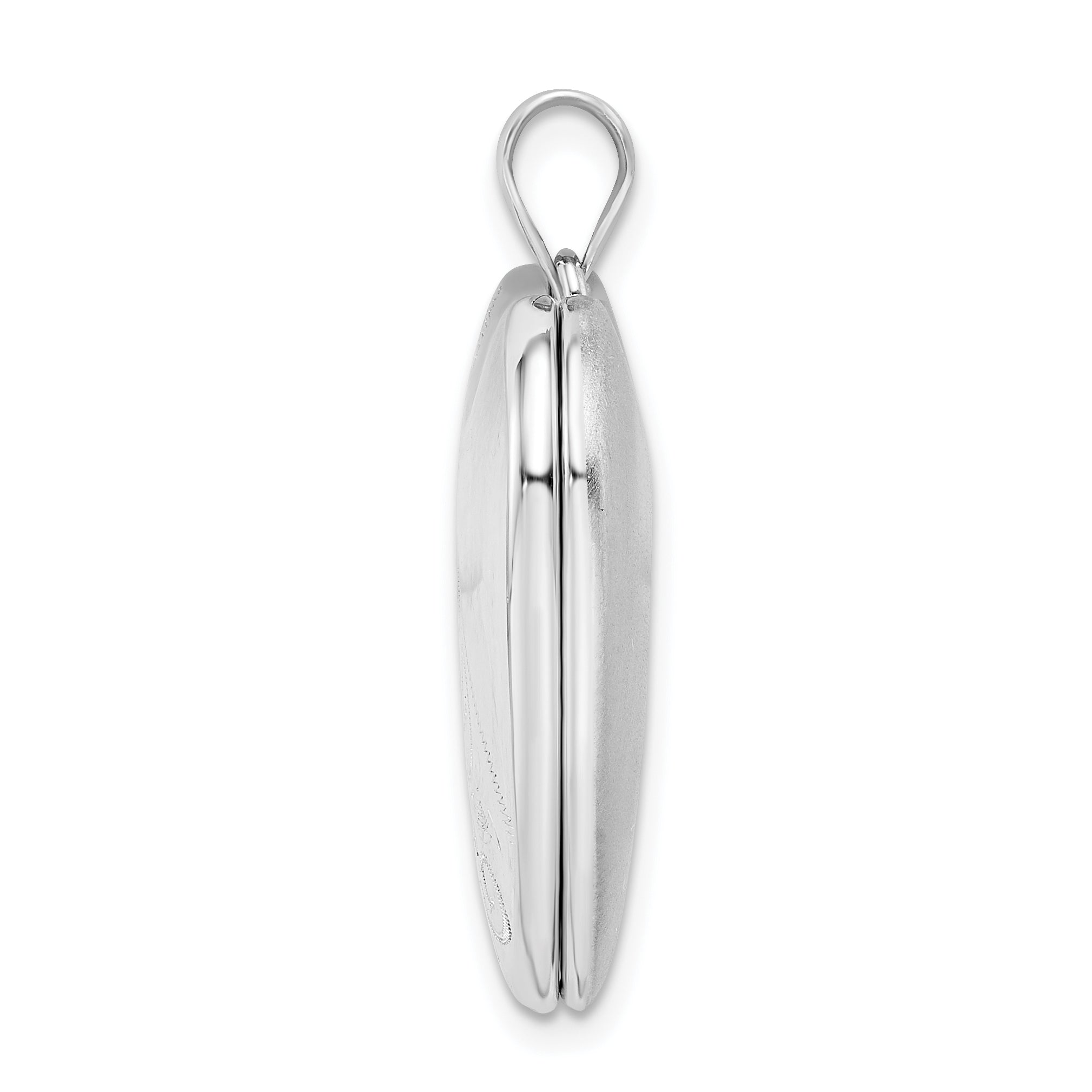 Sterling Silver Rhodium-plated 24mm Scrolled Ash Holder Heart Locket Secondary image
