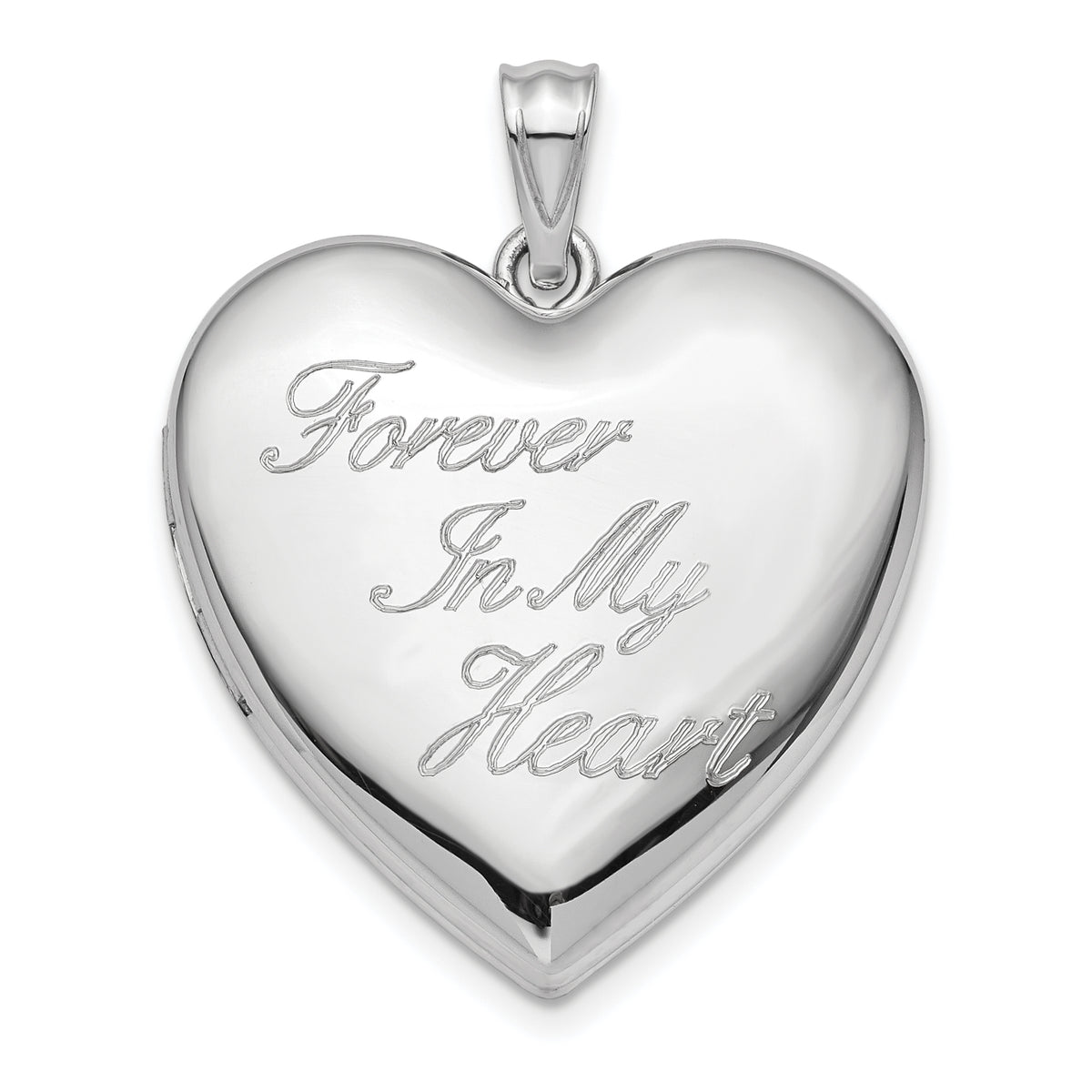 Sterling Silver Rhod-plated Forever in My Heart Ash Holder Heart Locket