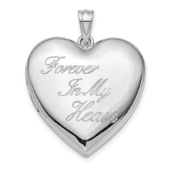Sterling Silver Rhod-plated Forever in My Heart Ash Holder Heart Locket