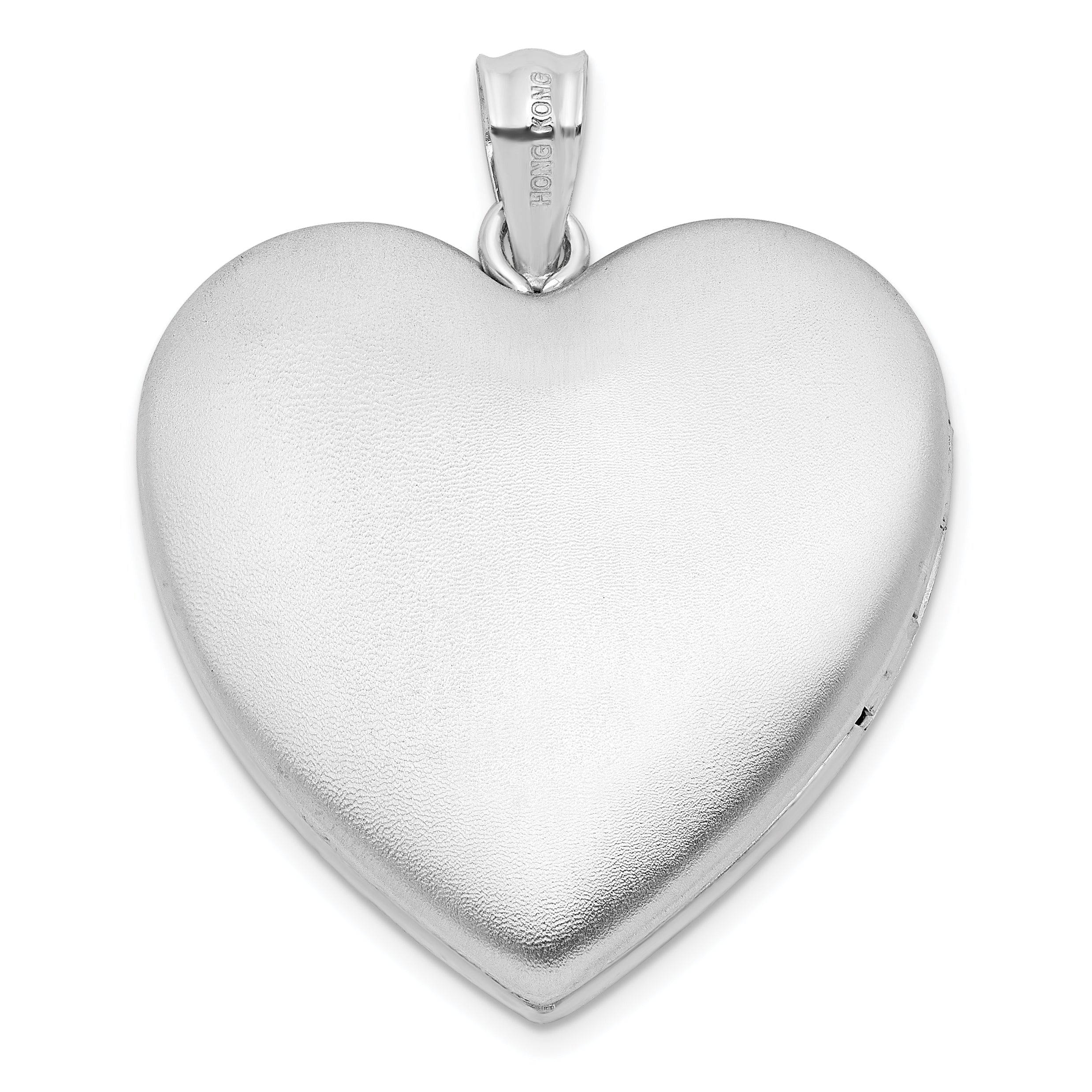 Sterling Silver Rhodium-plated 24mm Memory Ash Holder Heart Locket