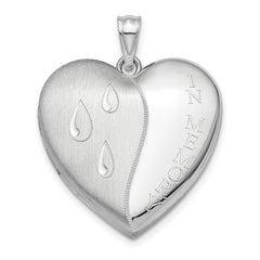 Sterling Silver Rhodium-plated 24mm In Memory Ash Holder Heart Locket