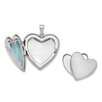 Sterling Silver Rhodium-plated 24mm D/C Cross Ash Holder Heart Locket