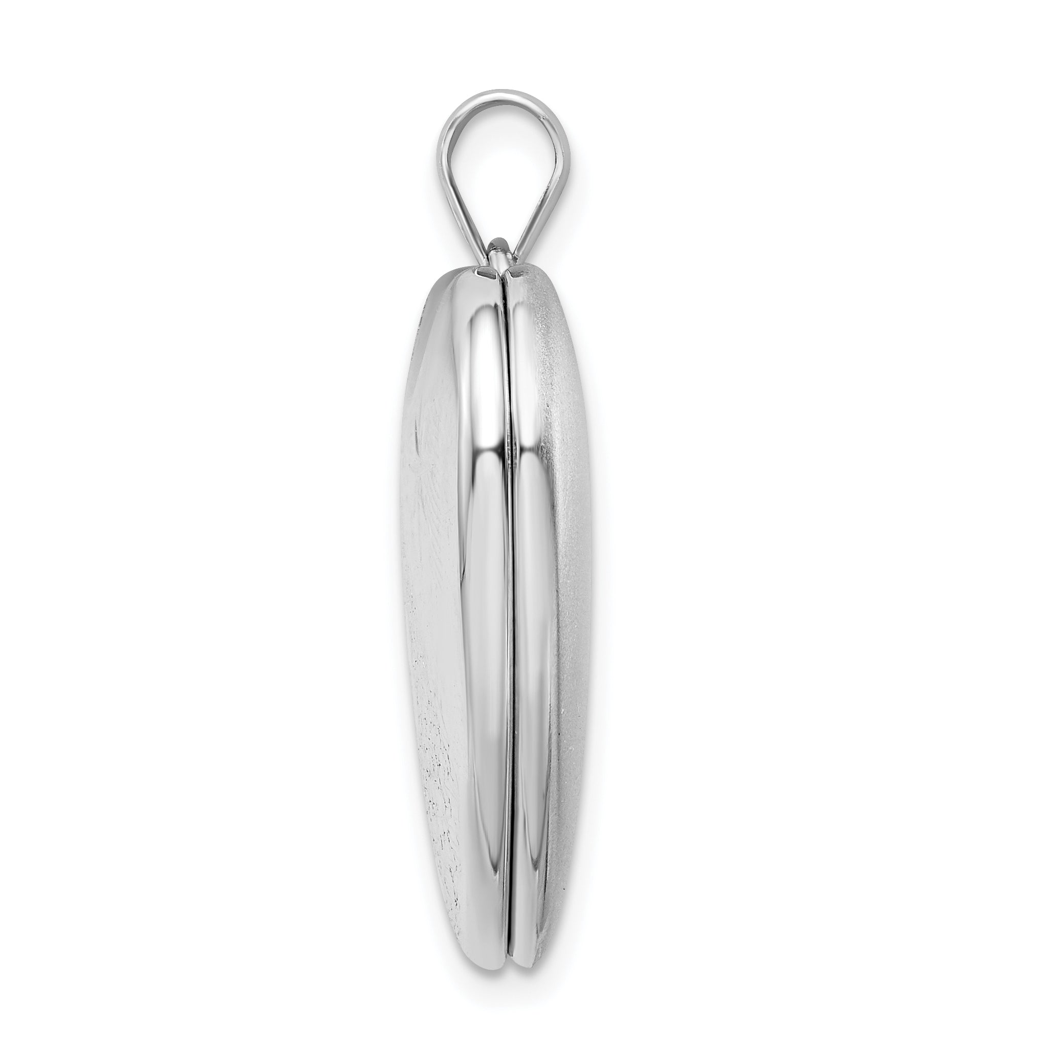 Sterling Silver Rhodium-plated 24mm D/C Footprints Ash Holder Heart Locket Secondary image