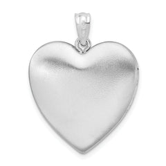 Sterling Silver Rhodium-plated Satin & Polished Paw Prints Ash Holder Heart