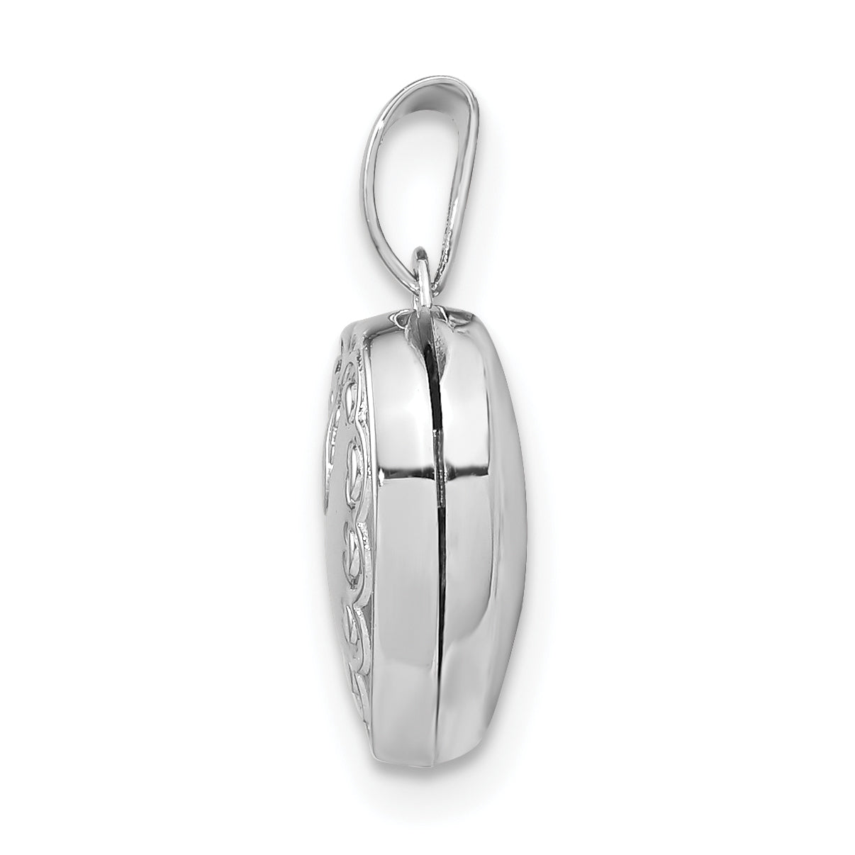 Sterling Silver Rhodium-plated 13mm Heart Locket Secondary image