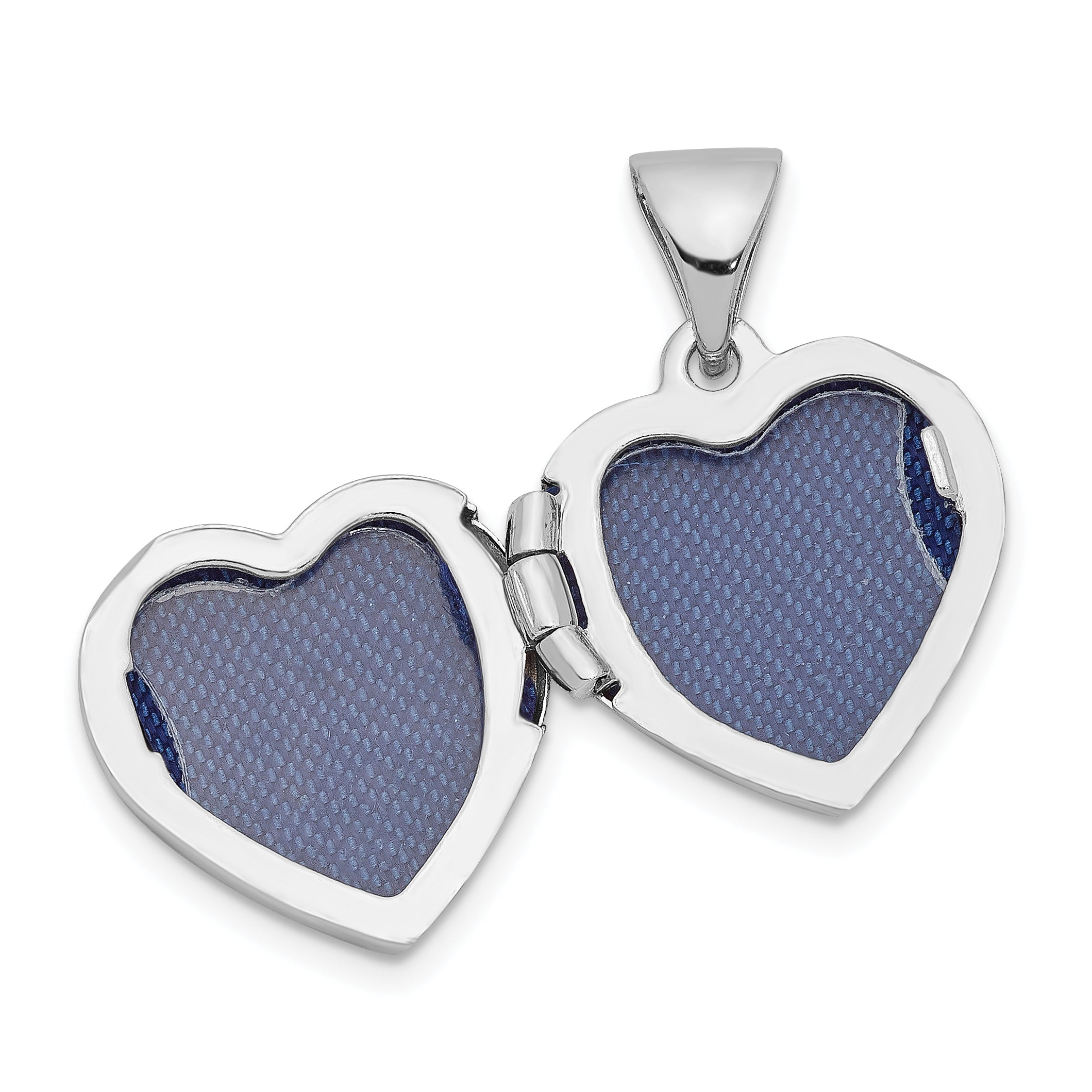 Sterling Silver Rhodium-plated 13mm Heart Locket