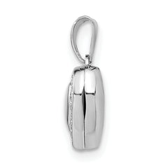 Sterling Silver Rhodium-plated 10mm Heart Locket