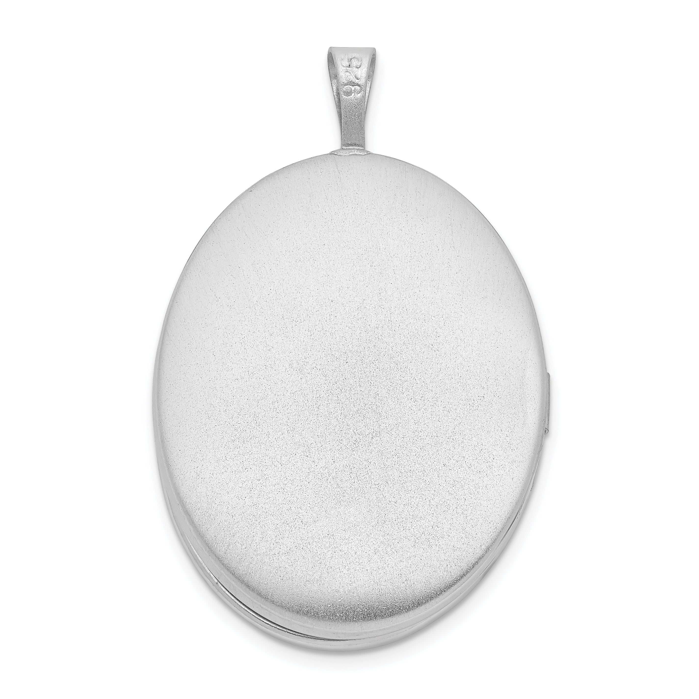 Sterling Silver Rhodium-plated Oval Tree 26mm Locket