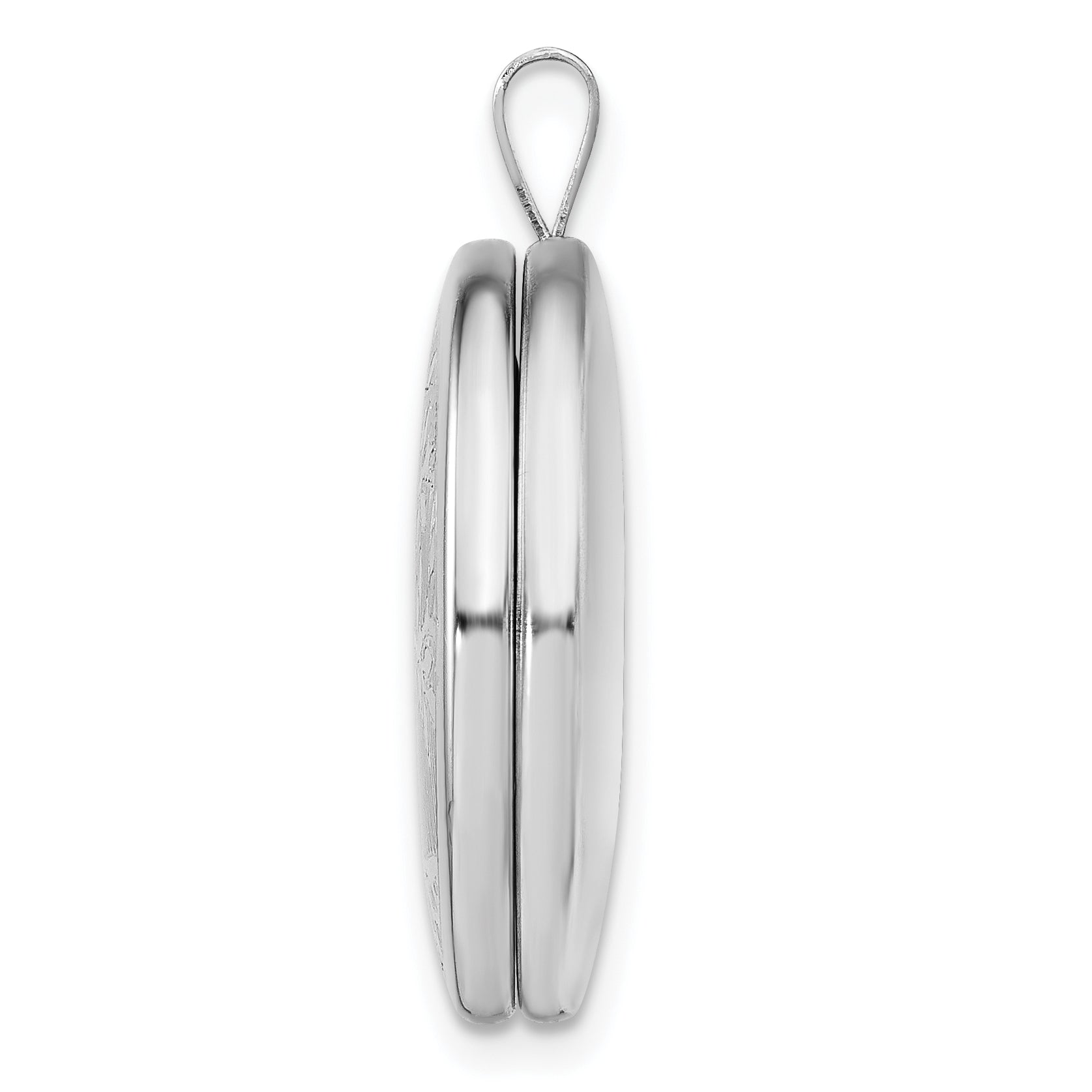 Sterling Silver Rhodium-plated Tree Design Round Locket Secondary image