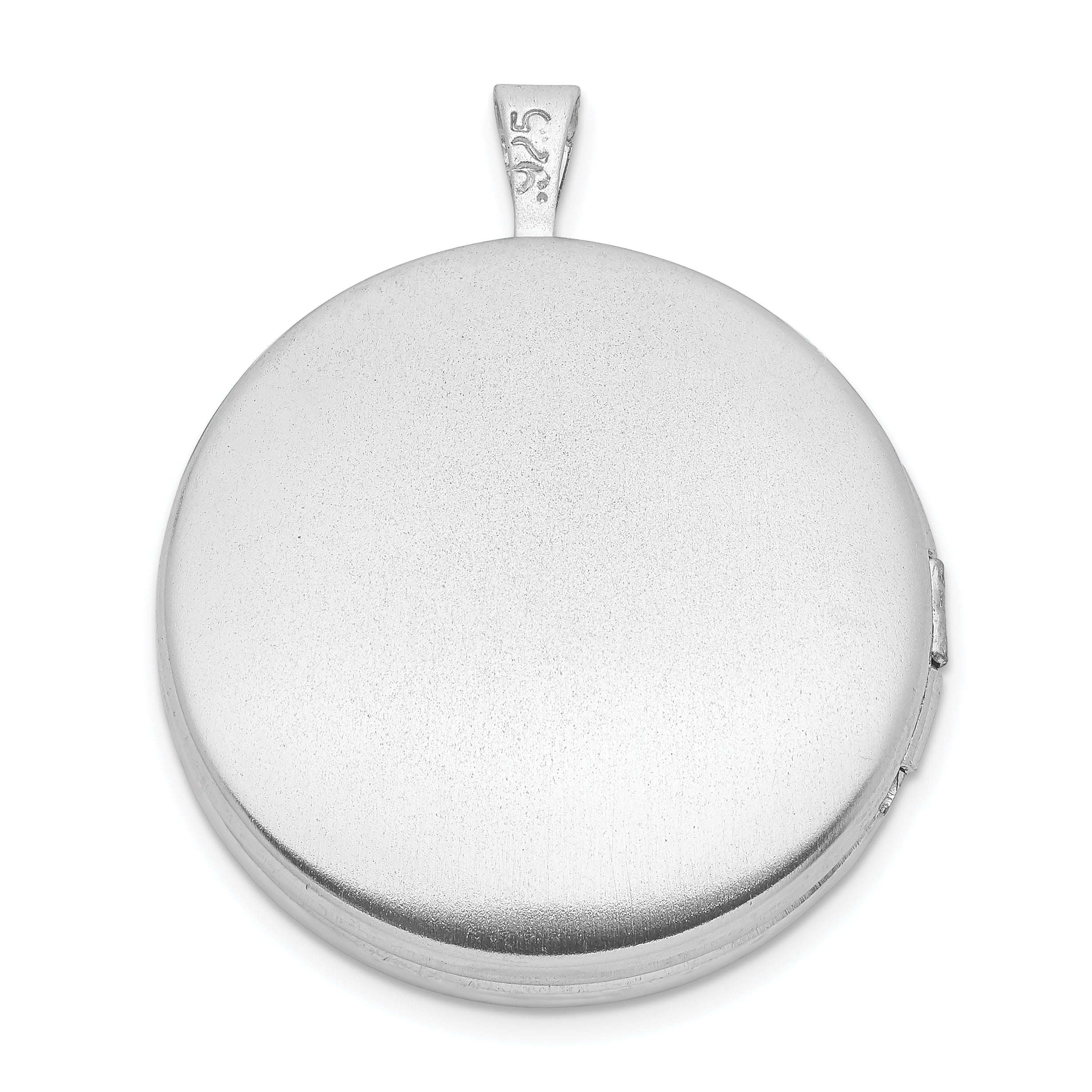 Sterling Silver Rhodium-plated Tree Design Round Locket