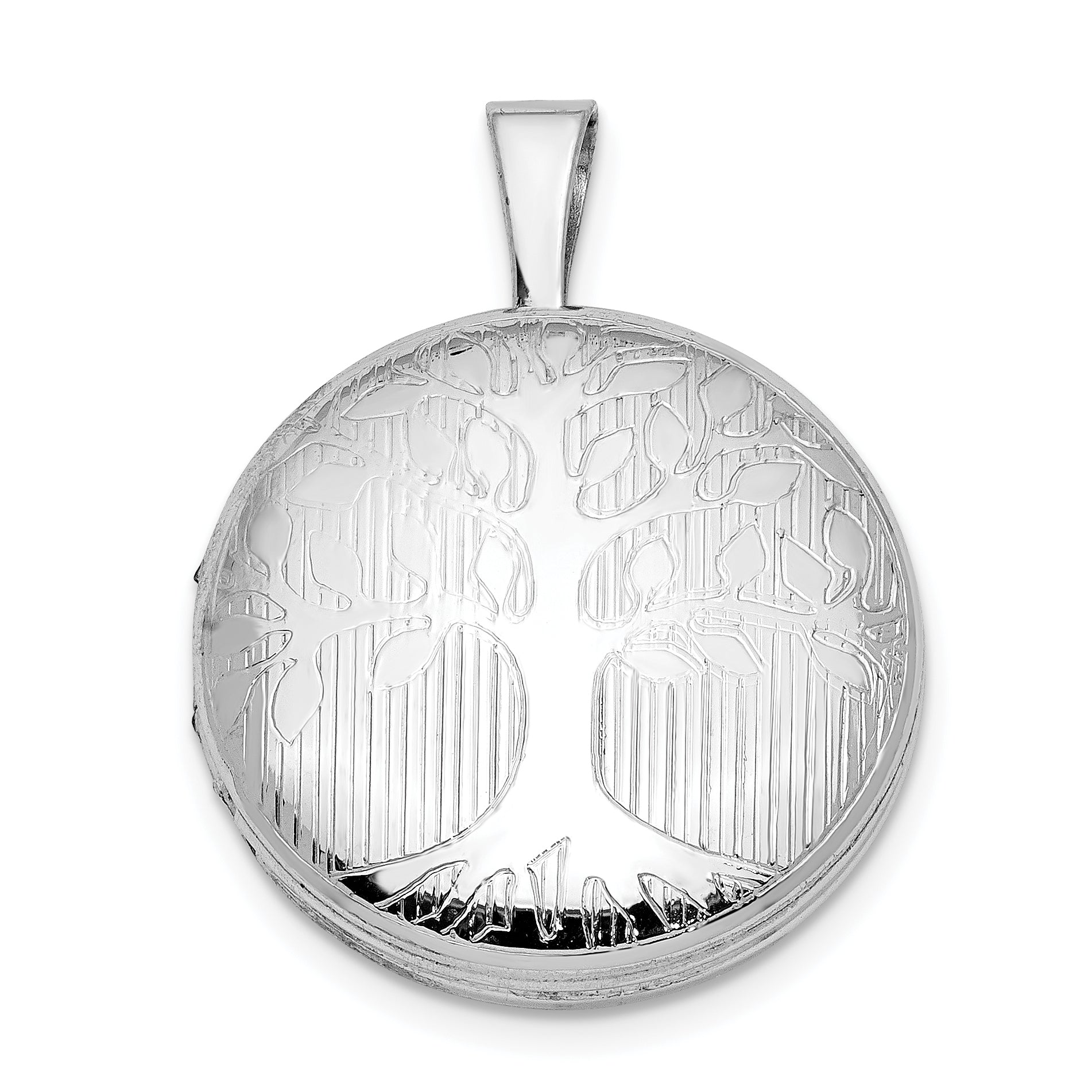 Sterling Silver Rhodium-plated Round Tree Design Locket Main image