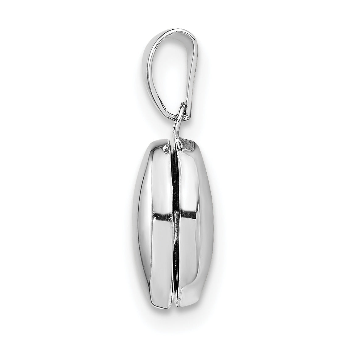 Sterling Silver Rhodium-plated 12mm Oval Locket