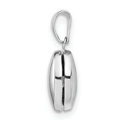 Sterling Silver Rhodium-plated 12mm Oval Locket