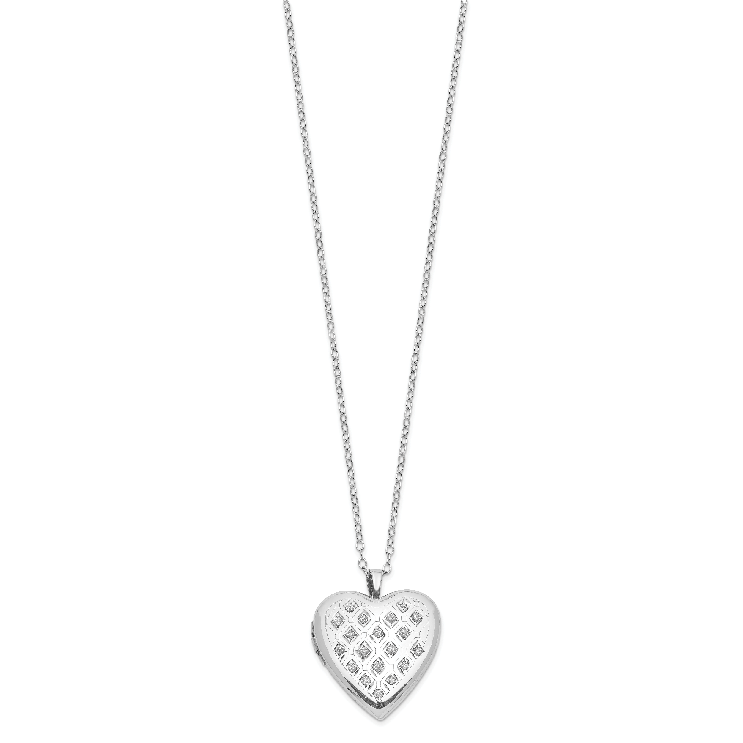 Diamond Fascination Diamond Mystique Sterling Silver Platinum-plated Diamond Heart Locket Secondary image