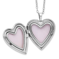 Diamond Fascination Diamond Mystique Sterling Silver Platinum-plated Diamond Heart Locket