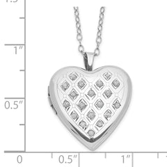 Diamond Fascination Diamond Mystique Sterling Silver Platinum-plated Diamond Heart Locket